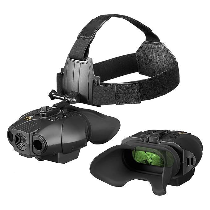 Night Vision Goggles - Nightfox Swift 2 Pro, Head Mounted, Records Video & Audio, 1x Magnification, 1080p HD, USB-Rechargeable, Digital Infrared Binoculars, NVG